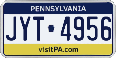 PA license plate JYT4956