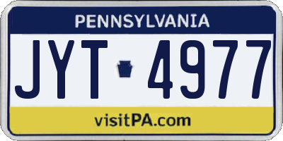 PA license plate JYT4977