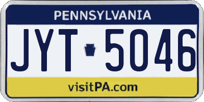 PA license plate JYT5046
