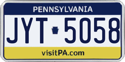 PA license plate JYT5058