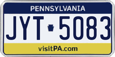 PA license plate JYT5083