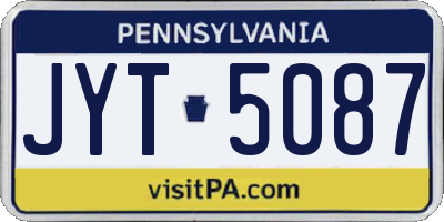 PA license plate JYT5087