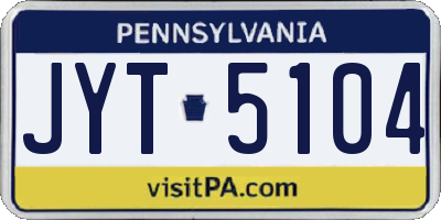 PA license plate JYT5104