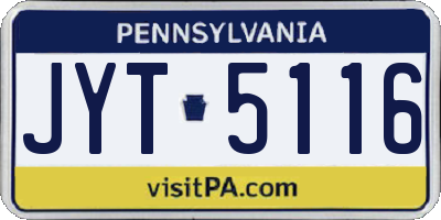 PA license plate JYT5116