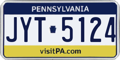PA license plate JYT5124
