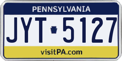 PA license plate JYT5127