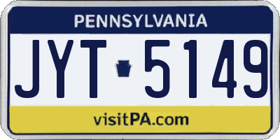PA license plate JYT5149