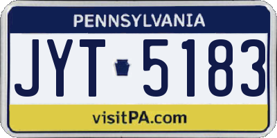 PA license plate JYT5183