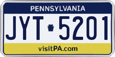 PA license plate JYT5201