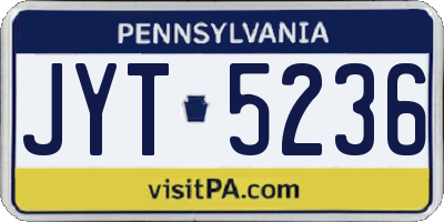 PA license plate JYT5236