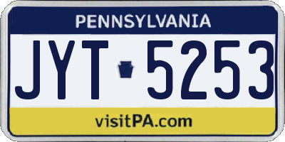 PA license plate JYT5253