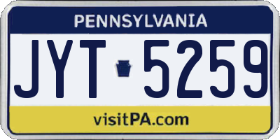 PA license plate JYT5259