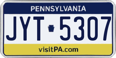 PA license plate JYT5307