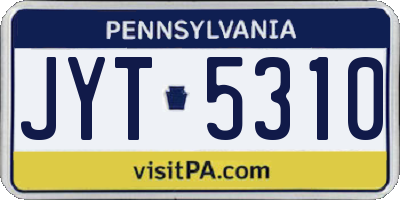PA license plate JYT5310