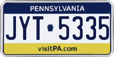 PA license plate JYT5335