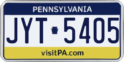 PA license plate JYT5405