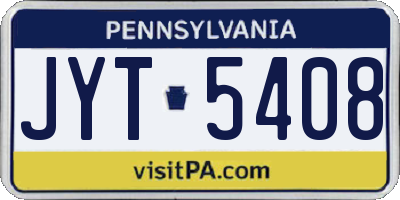 PA license plate JYT5408