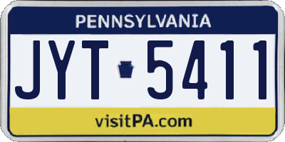 PA license plate JYT5411