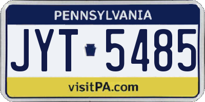 PA license plate JYT5485