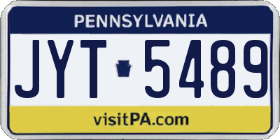 PA license plate JYT5489