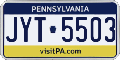 PA license plate JYT5503