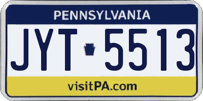 PA license plate JYT5513