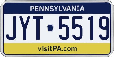 PA license plate JYT5519