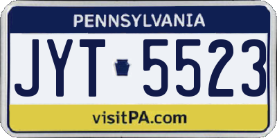 PA license plate JYT5523