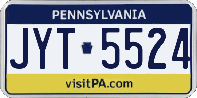 PA license plate JYT5524
