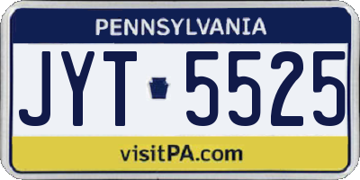 PA license plate JYT5525