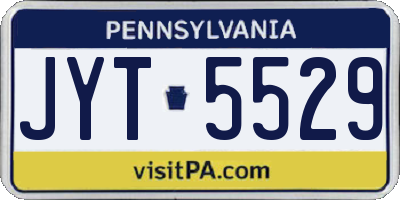 PA license plate JYT5529
