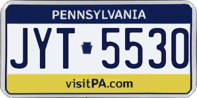 PA license plate JYT5530
