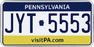 PA license plate JYT5553