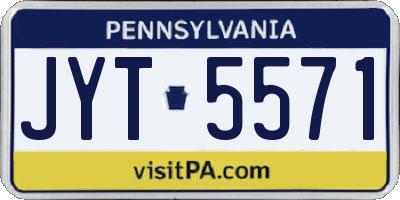 PA license plate JYT5571