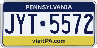 PA license plate JYT5572
