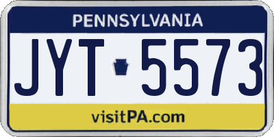 PA license plate JYT5573
