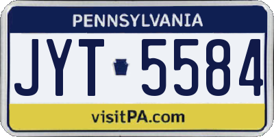 PA license plate JYT5584