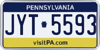 PA license plate JYT5593