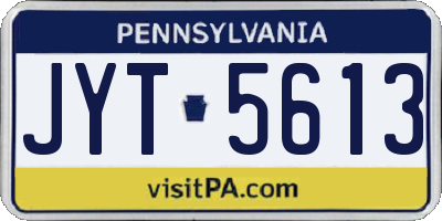 PA license plate JYT5613