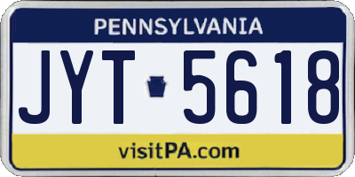 PA license plate JYT5618