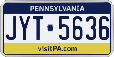 PA license plate JYT5636