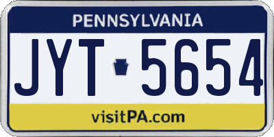 PA license plate JYT5654