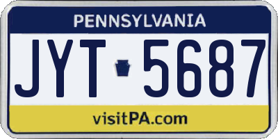PA license plate JYT5687