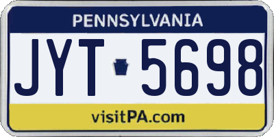 PA license plate JYT5698