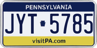 PA license plate JYT5785