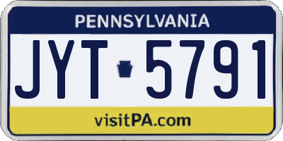 PA license plate JYT5791