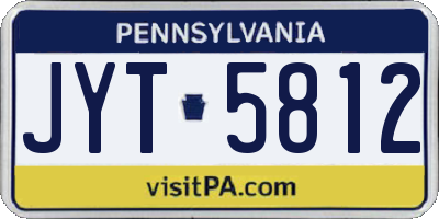 PA license plate JYT5812