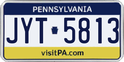 PA license plate JYT5813