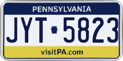 PA license plate JYT5823