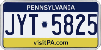 PA license plate JYT5825